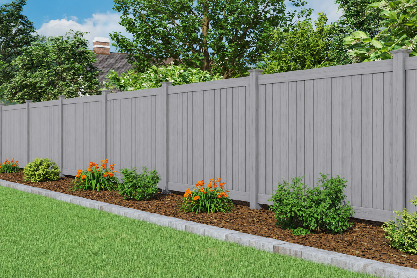 Vinyl fence installation
